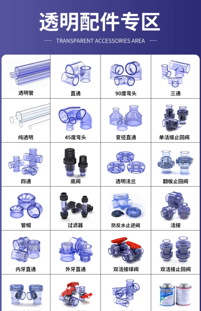 UPVC透明管件 90度彎頭(圖5) UPVC透明管件 90度彎頭(圖5)